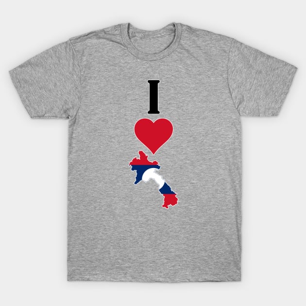 I Heart Laos Vertical I Love Lao National Flag Map T-Shirt by Sports Stars ⭐⭐⭐⭐⭐